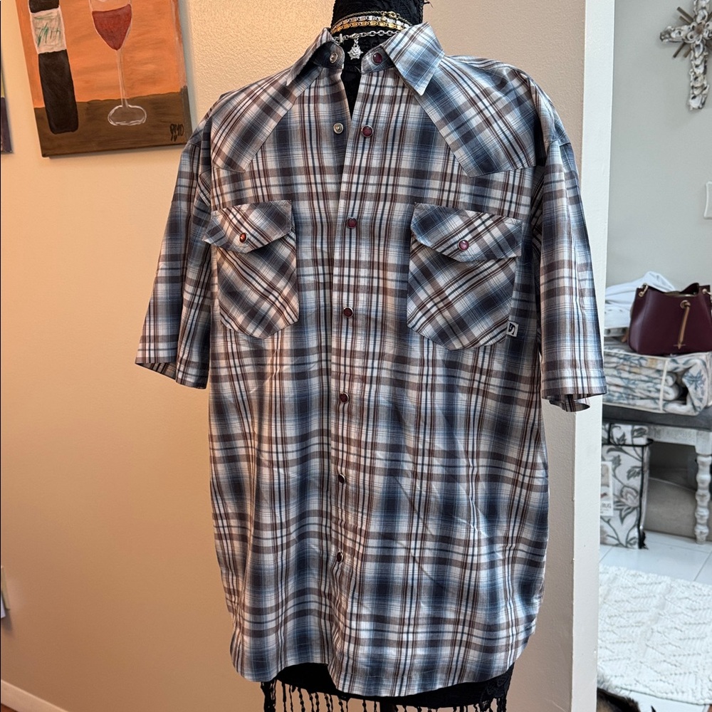 Salty brand snap western lightweight short  Plaid Short Sleeve Shirt, excellent